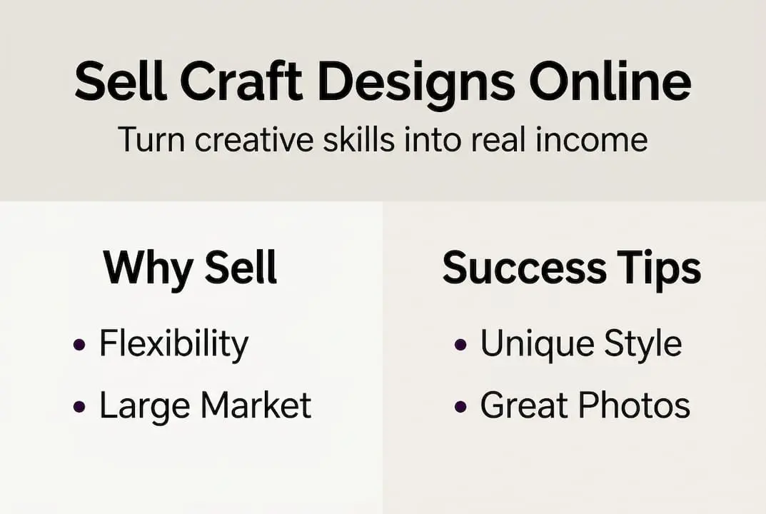 Infographic overview of selling craft designs online