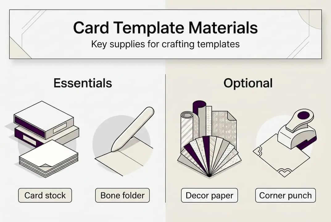 Infographic displaying card template materials