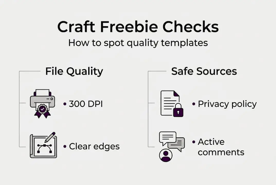 Infographic on quality checks for craft freebies