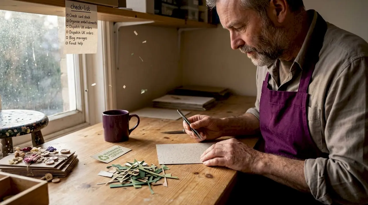 Selecting recycled card stock for project