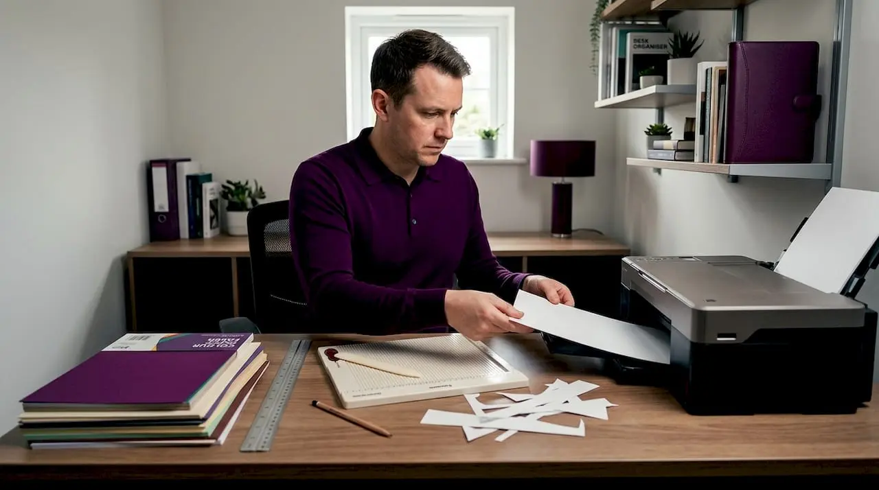 Loading cardstock into home printer workspace