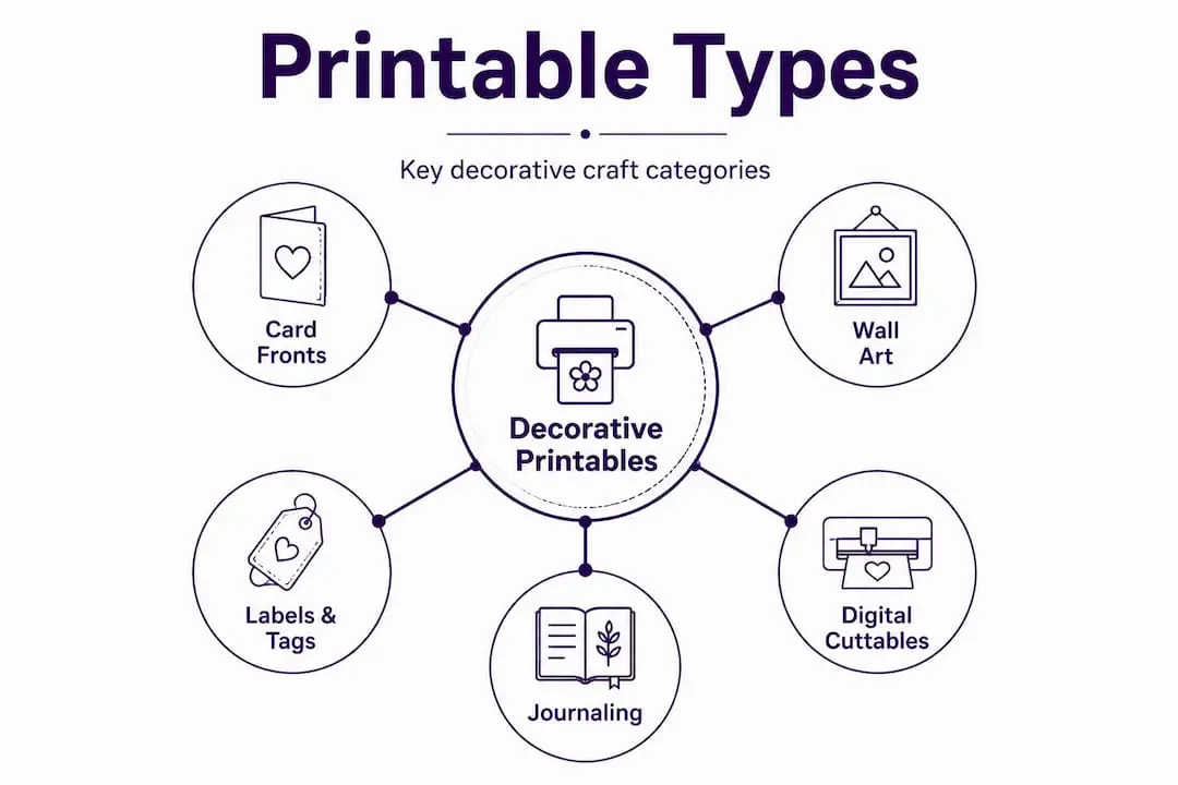 Hierarchy infographic of printable craft types