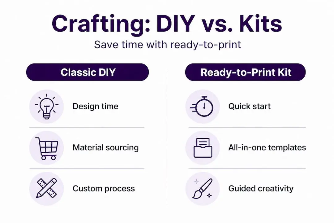 Infographic comparing DIY crafting and kit benefits