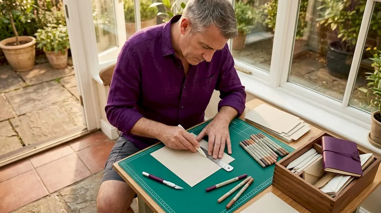 Scoring cardstock for paper crafts
