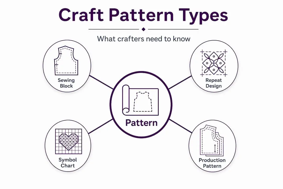 Infographic showing types of craft patterns hierarchy