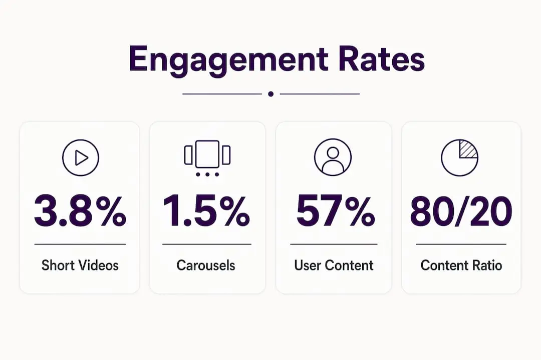 Infographic with social content engagement stats for crafters