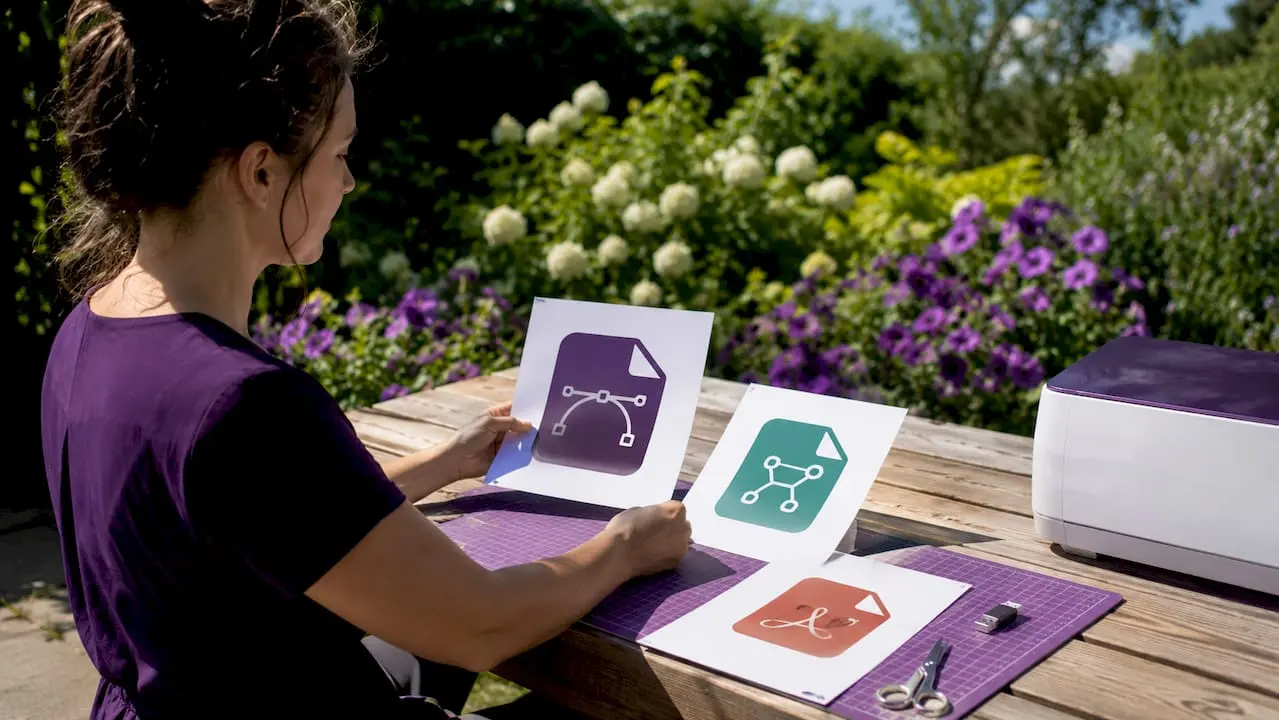 Overhead view of craft file format icons and crafting tools