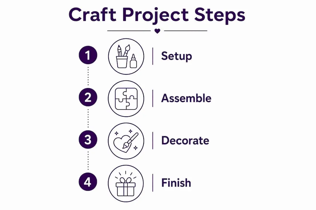 Infographic showing four key crafting steps