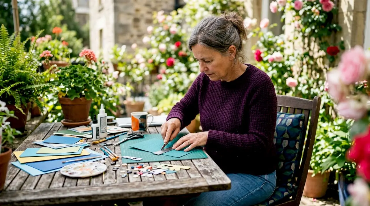 Woman working on craft supplies checklist