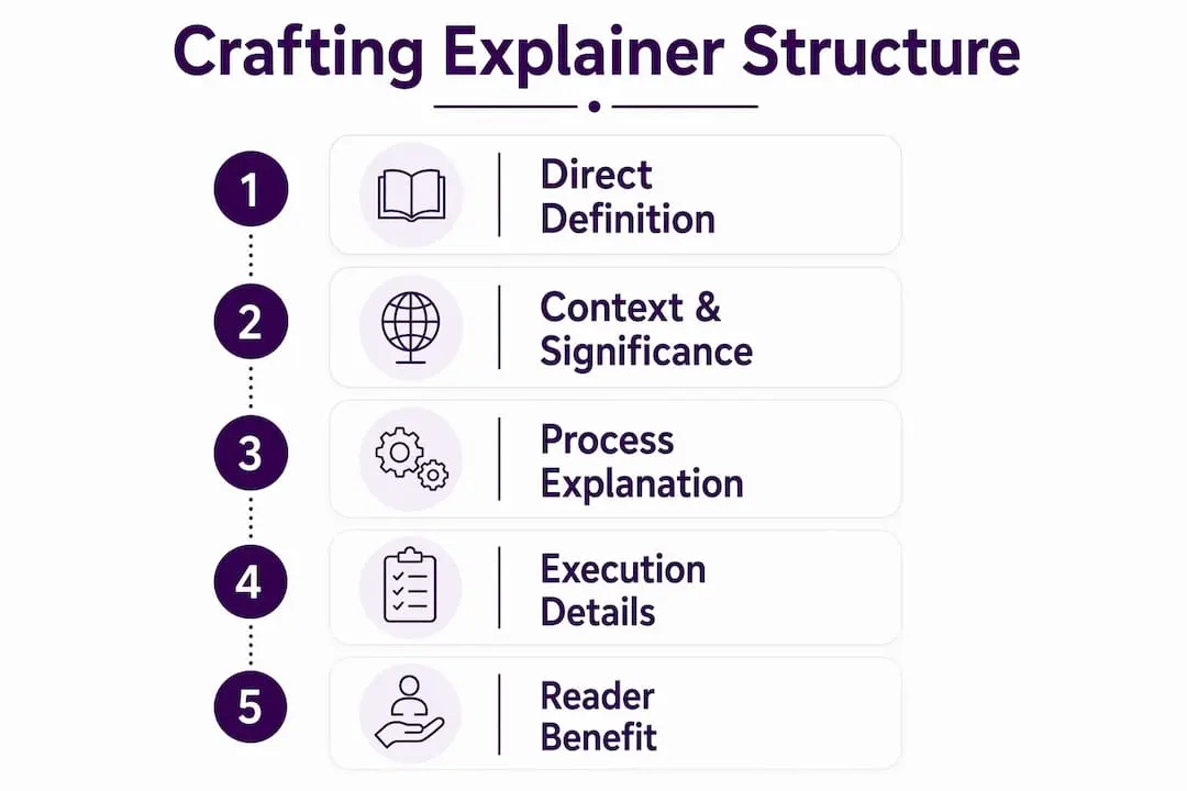 Infographic showing crafting explainer article structure