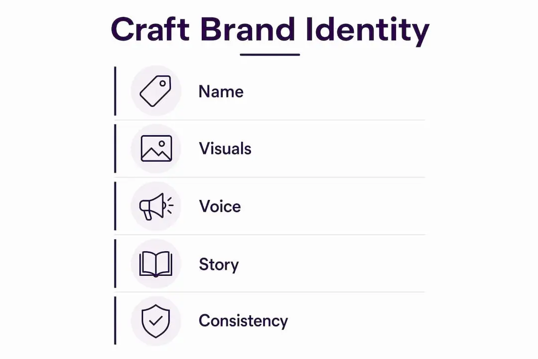 Infographic illustrating key elements of craft brand identity