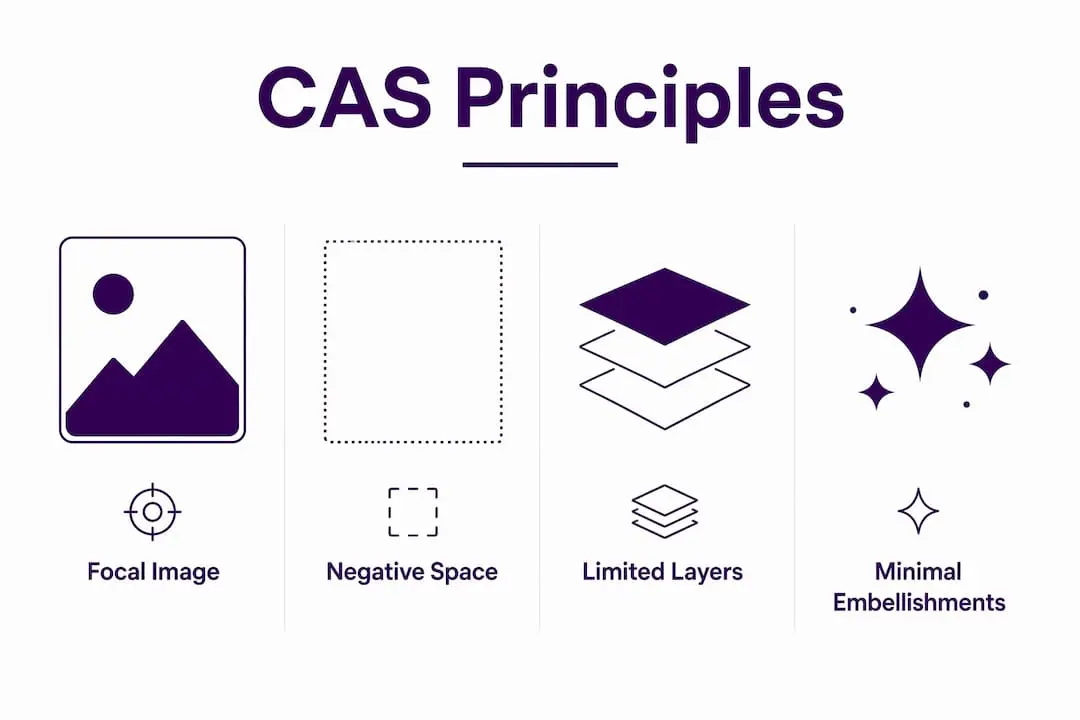 Infographic showing key clean and simple card design principles