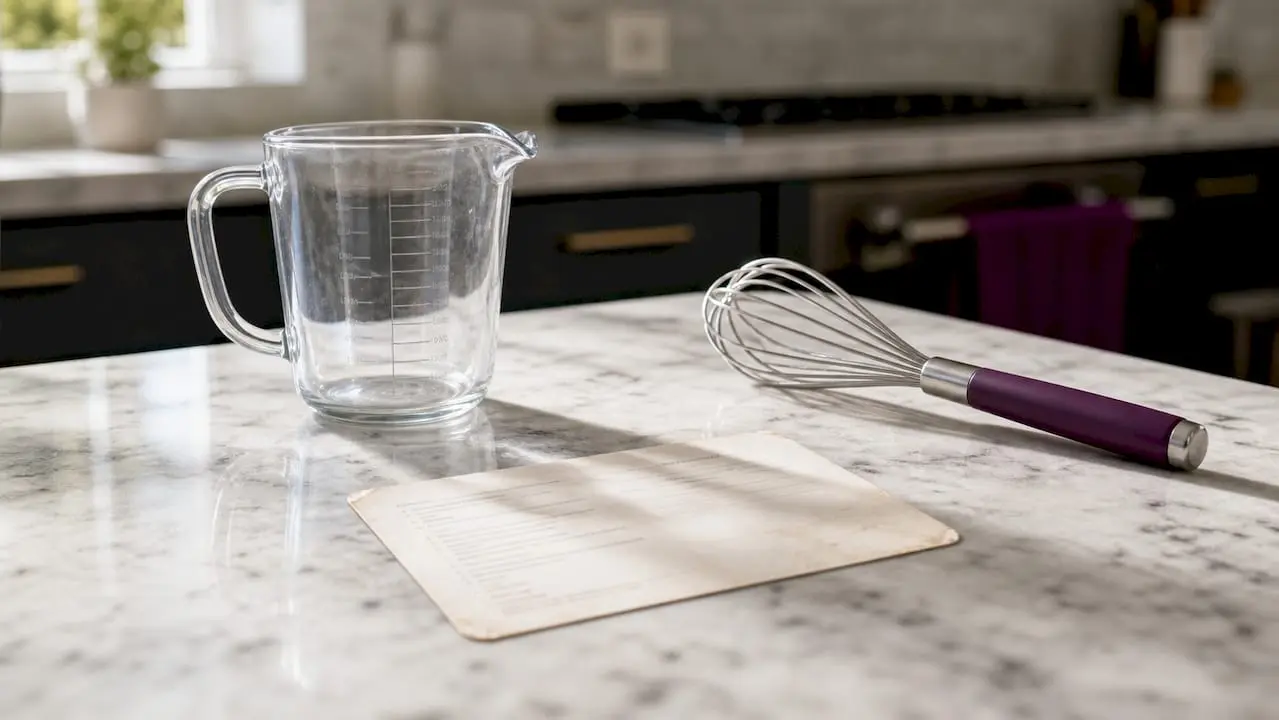 4x6 inch recipe card on kitchen counter