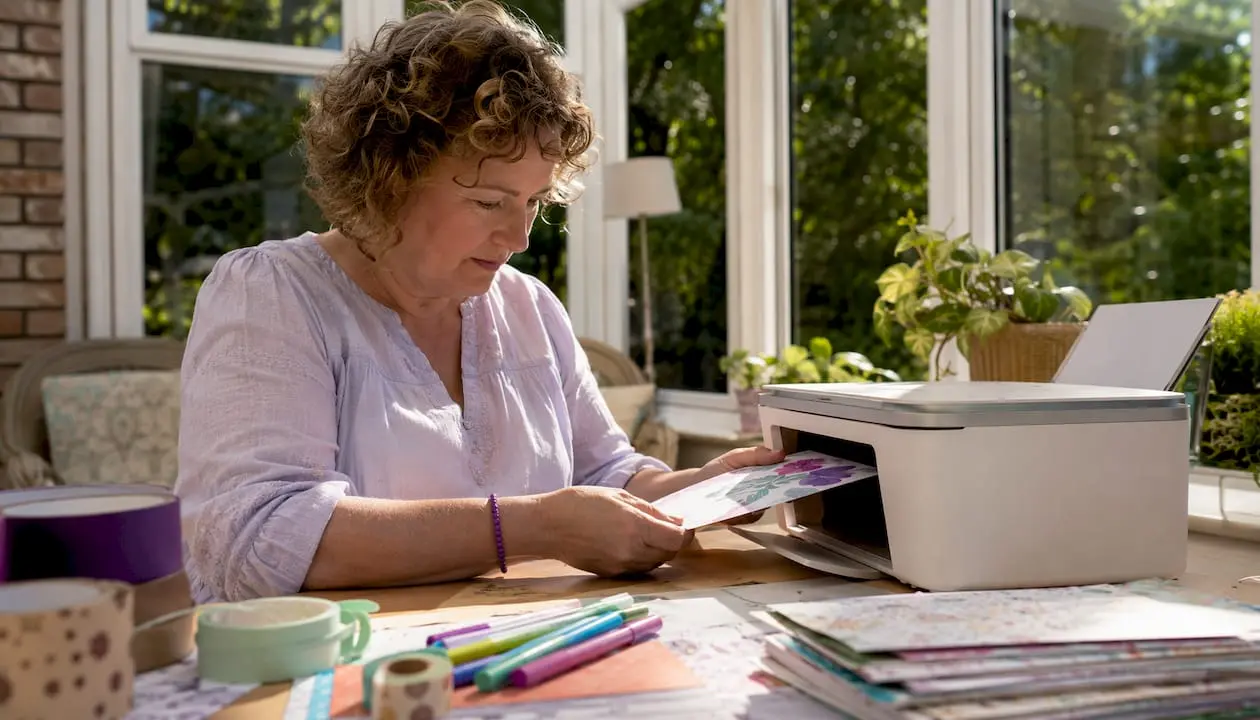 UK crafter removing printed craft project