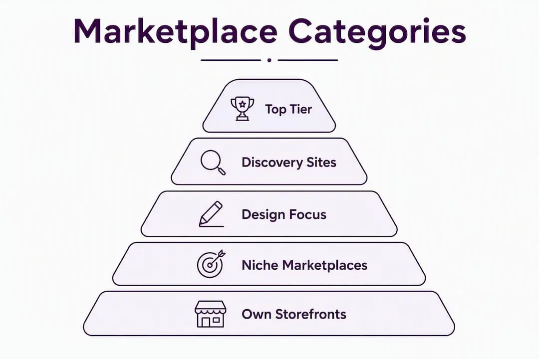 Infographic comparing craft marketplace categories