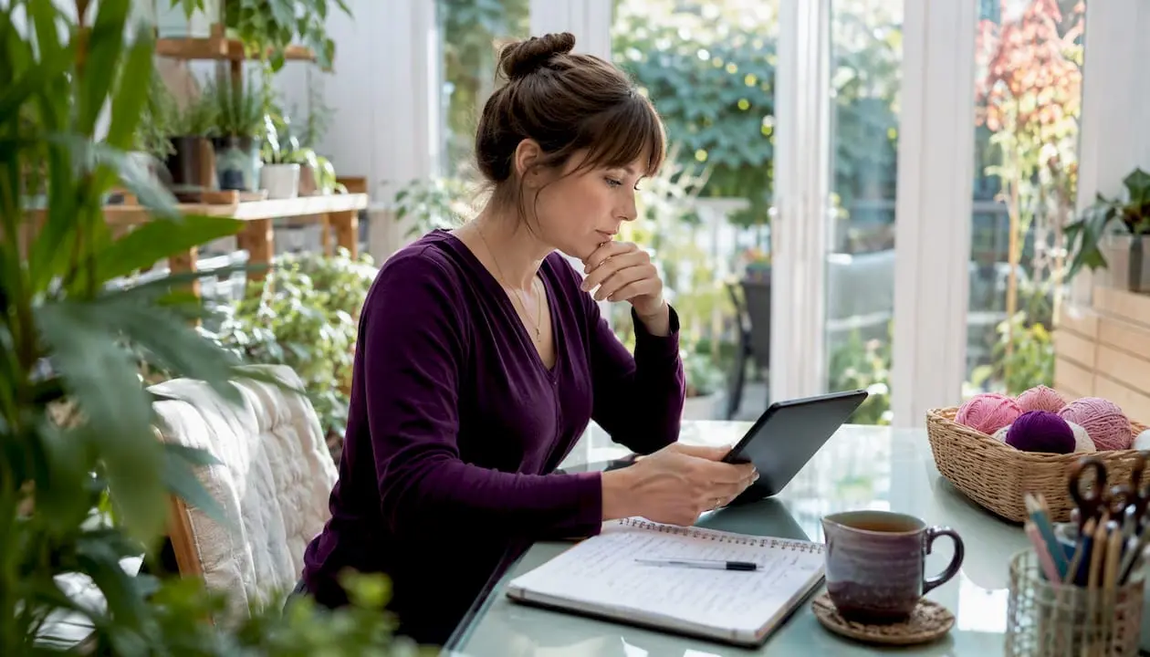 UK craft seller browsing craft download platforms