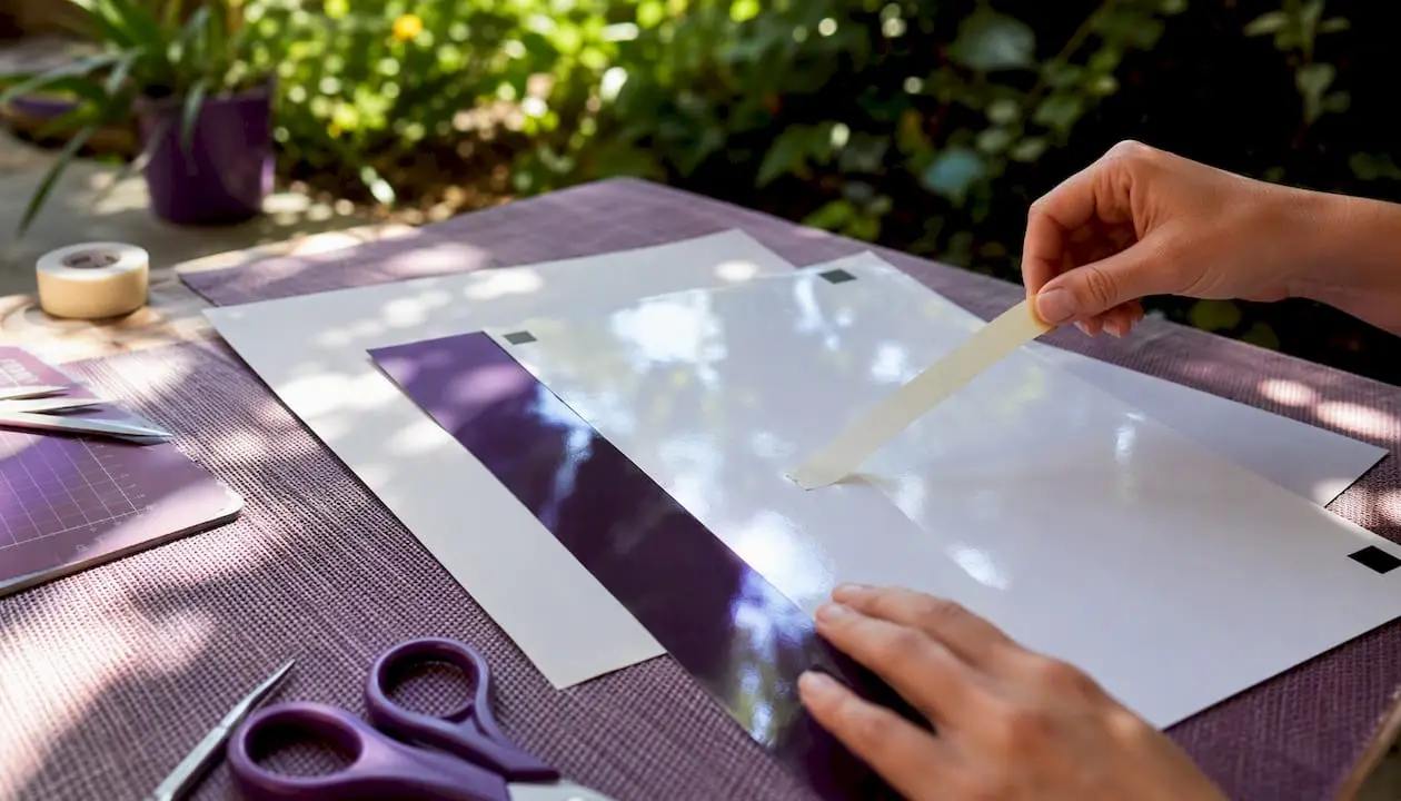 Matte and gloss printable media with masking tape detail
