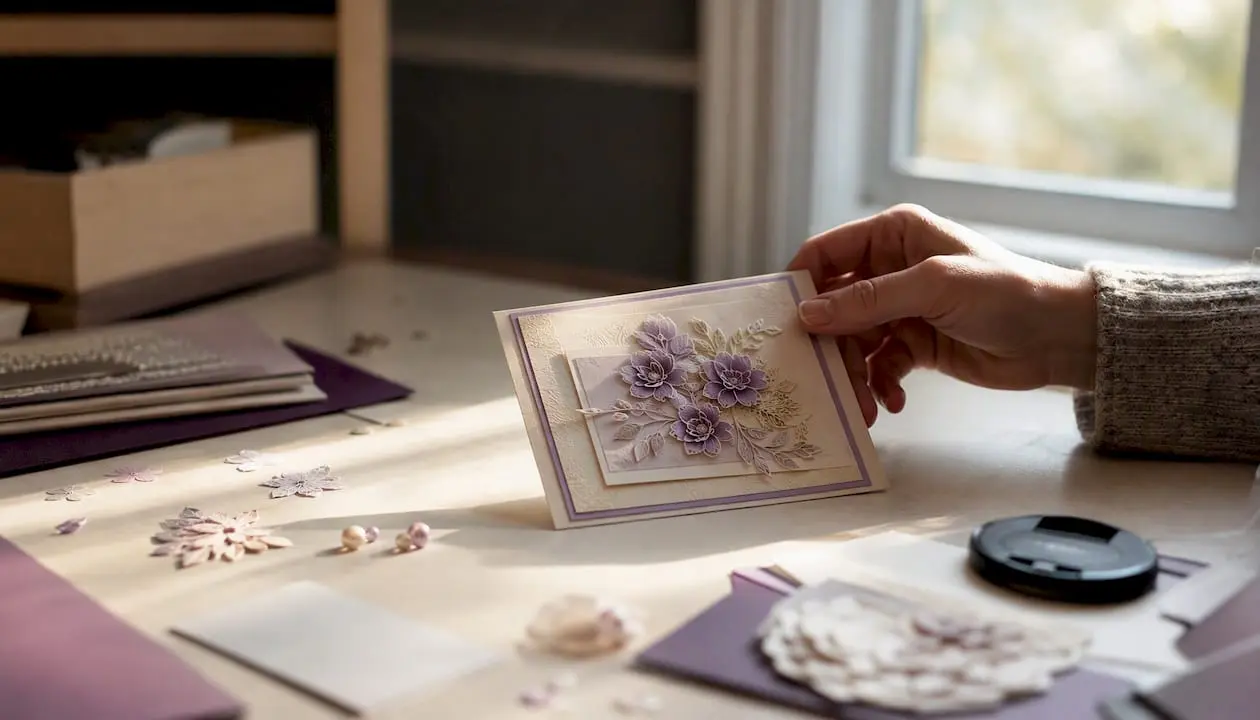 Hand photographing dimensional handmade card