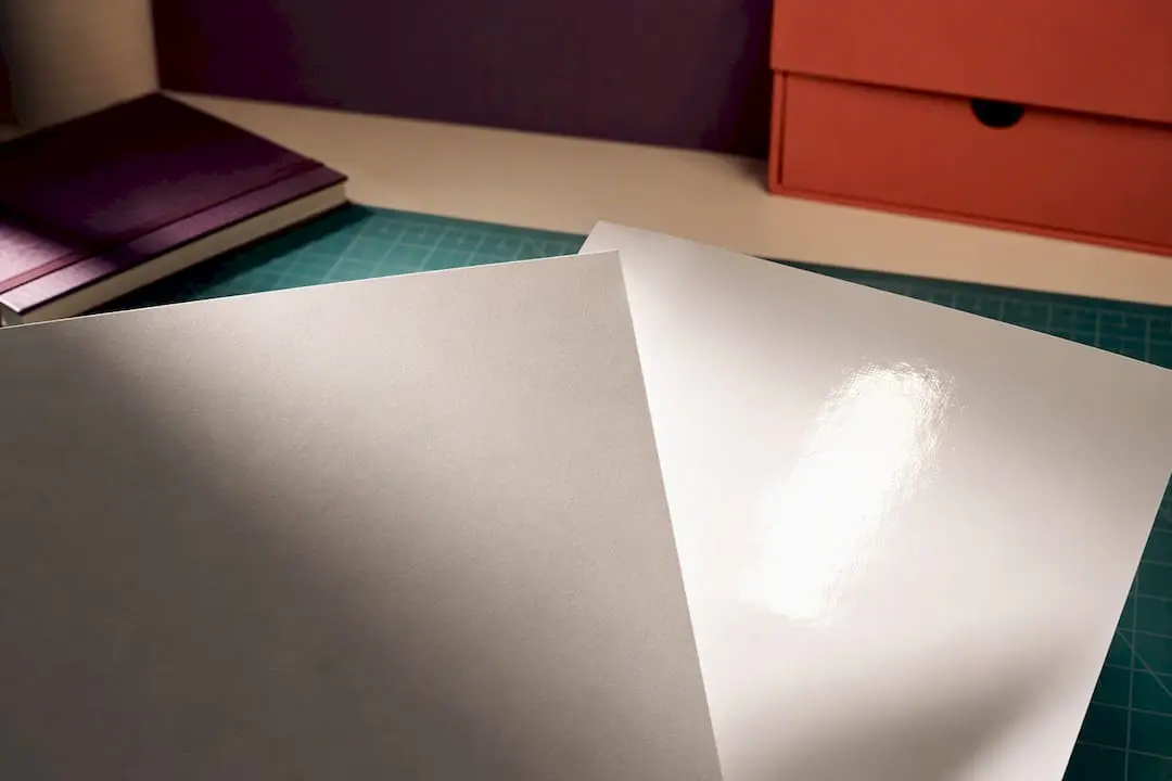 Matte and glossy paper surfaces contrasted