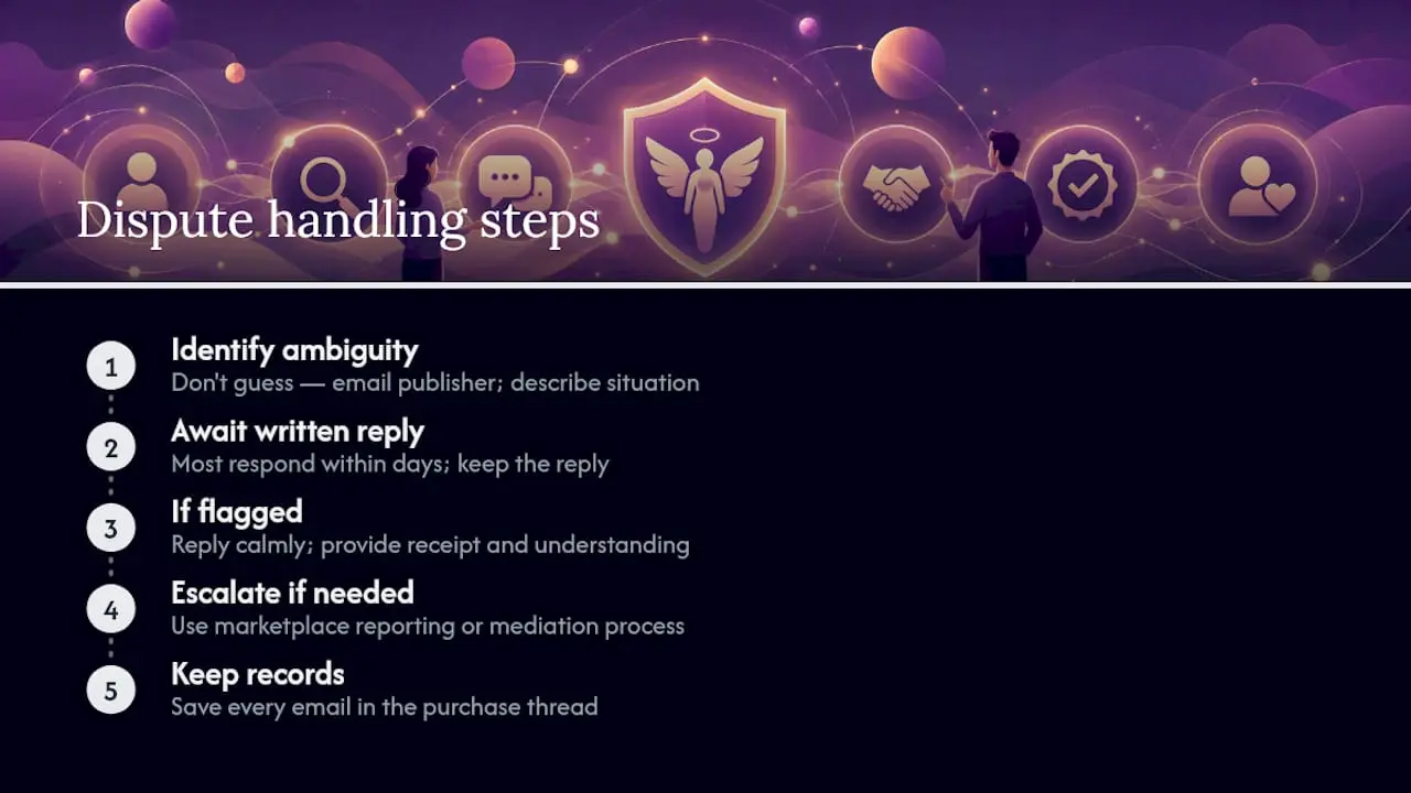 Handling disputes and unclear wording with suppliers — overview diagram