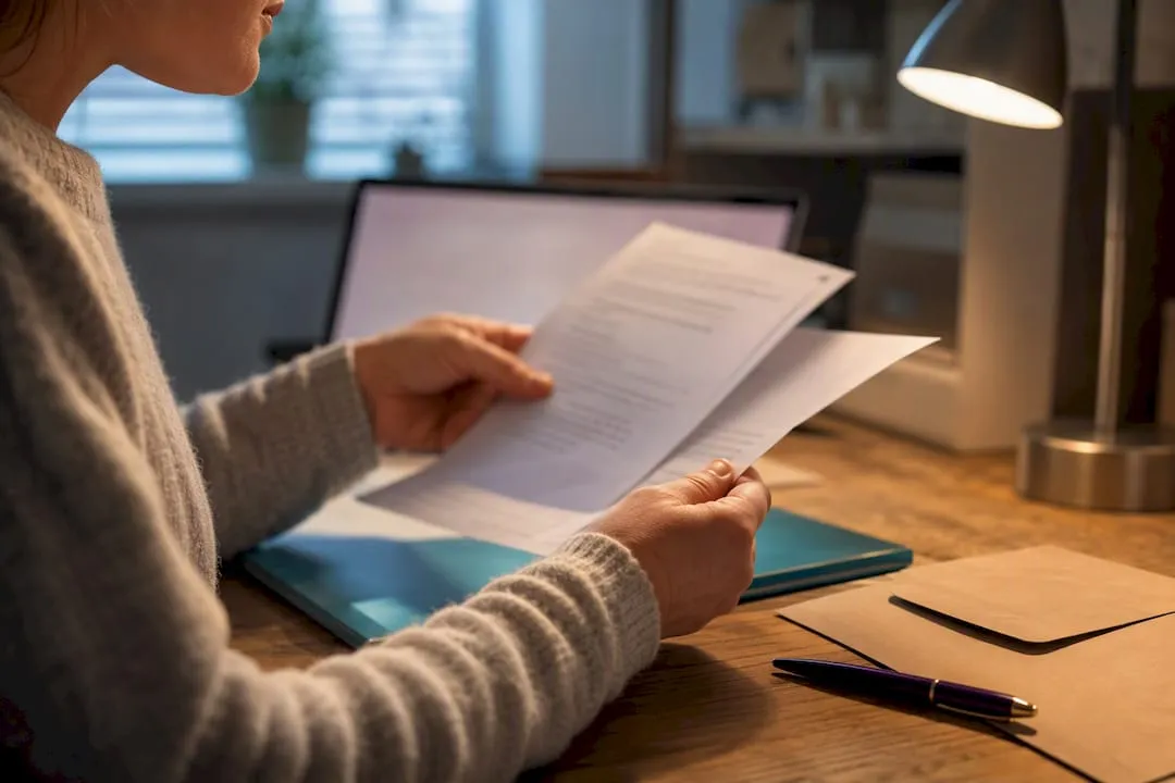 Hands checking a printable commercial licence
