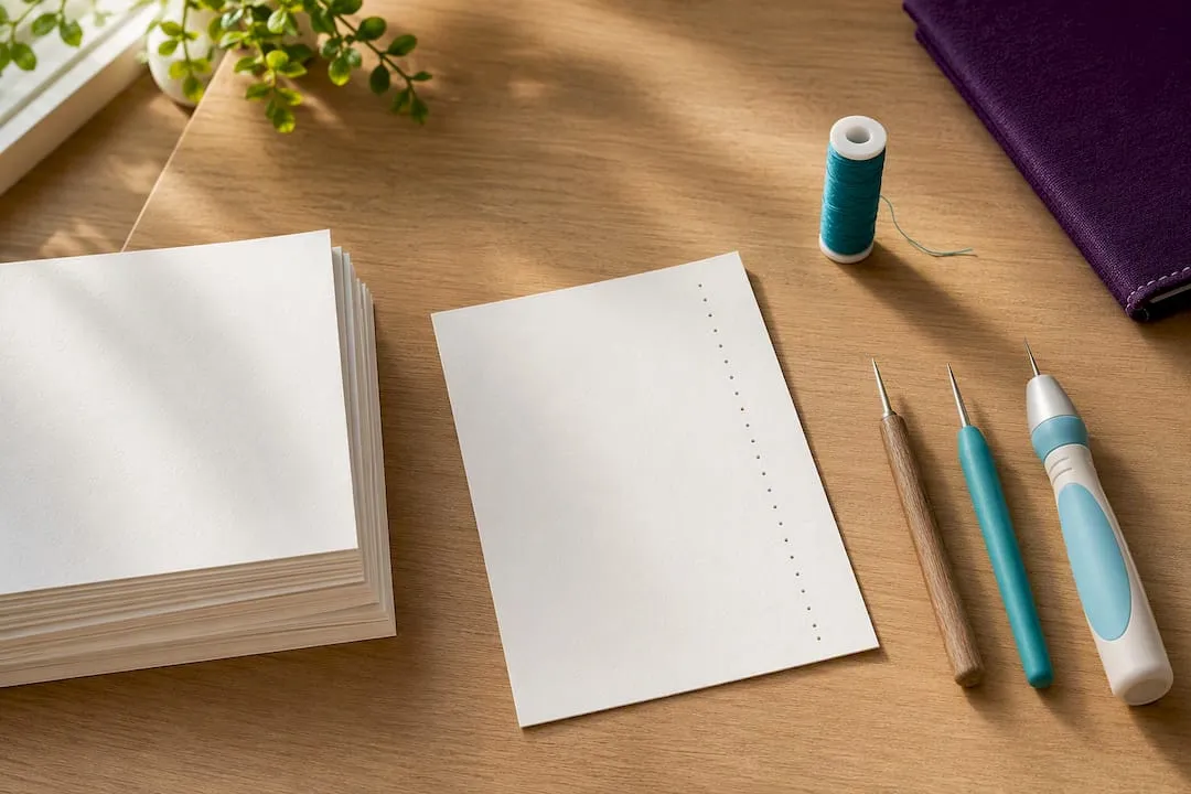 Cardstock and tools for stitching cards